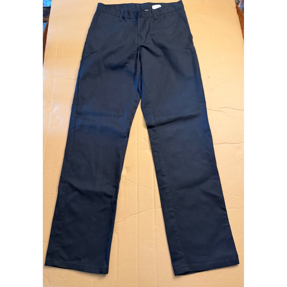 Genuine Dickies Mens Black Flat Front Work Pants 30x32 GP8111BK Twill Trousers